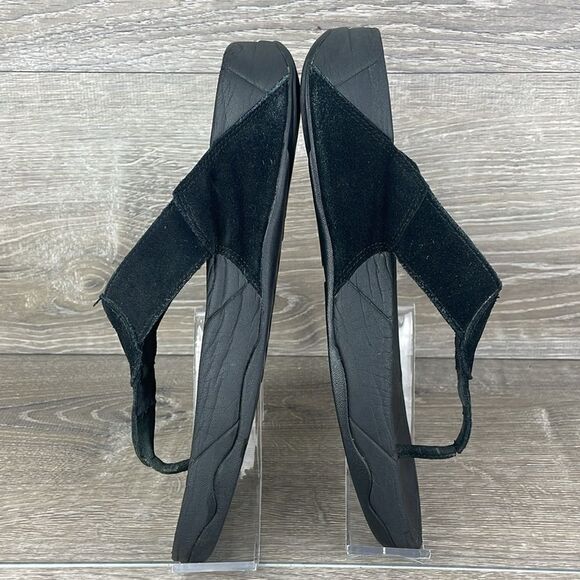Fitflop Oasis Black Suede Women’s Sz 9 Slip On Thong Flip Flop Platform Sandals - Picture 9 of 10